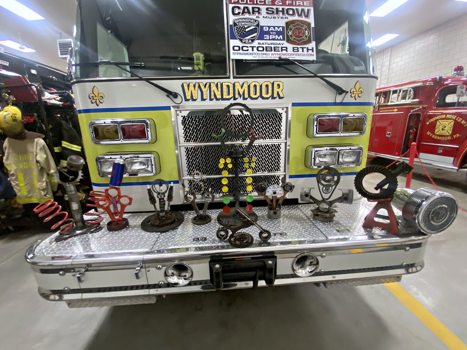 Handmade car show trophy — the 2022 lineup, on the front bumper
